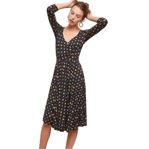 Anthropologie Maeve Archival Long Sleeve Midi Dress Sz M